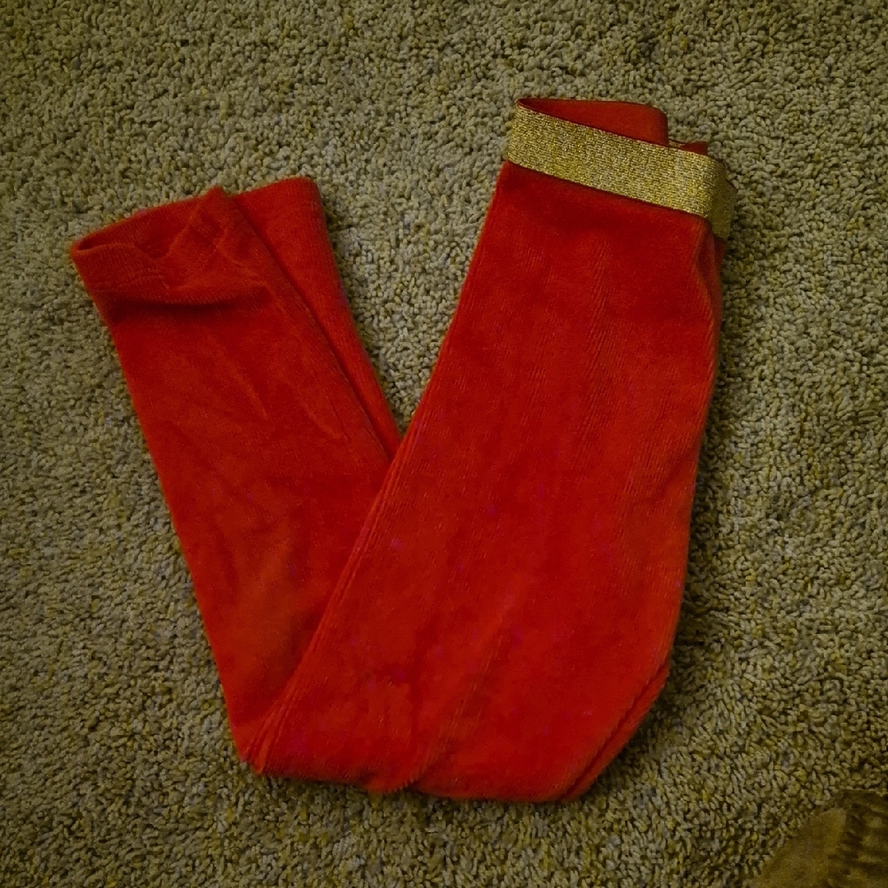 Epic Threads Red Leggings with Gold Detail
